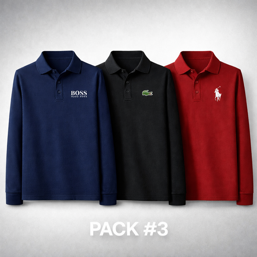Premium Classic Polo Shirt – 3 Piece Set