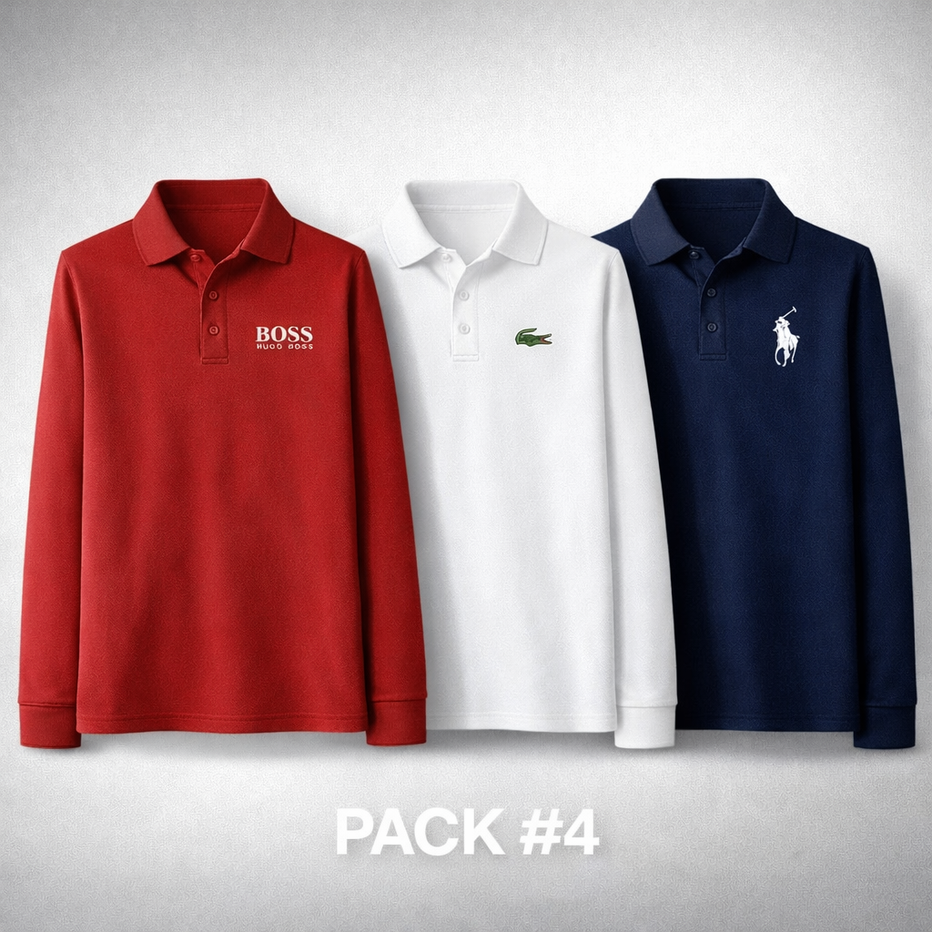 Premium Classic Polo Shirt – 3 Piece Set