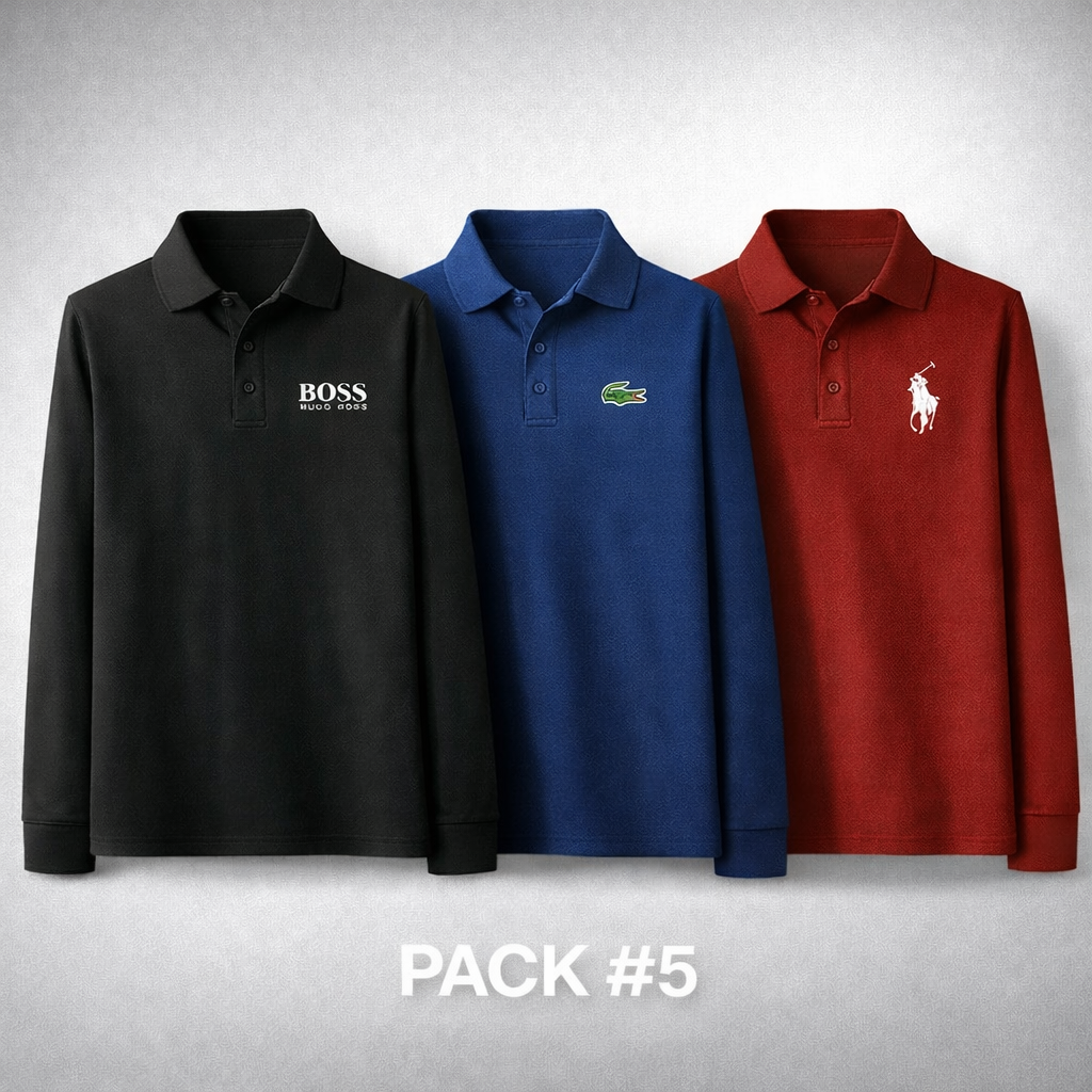 Premium Classic Polo Shirt – 3 Piece Set