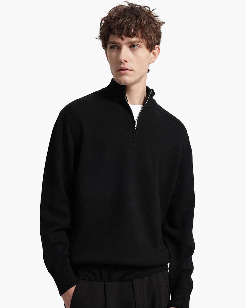 Merino Wool Zip Up Sweater