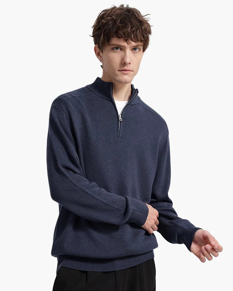 Merino Wool Zip Up Sweater