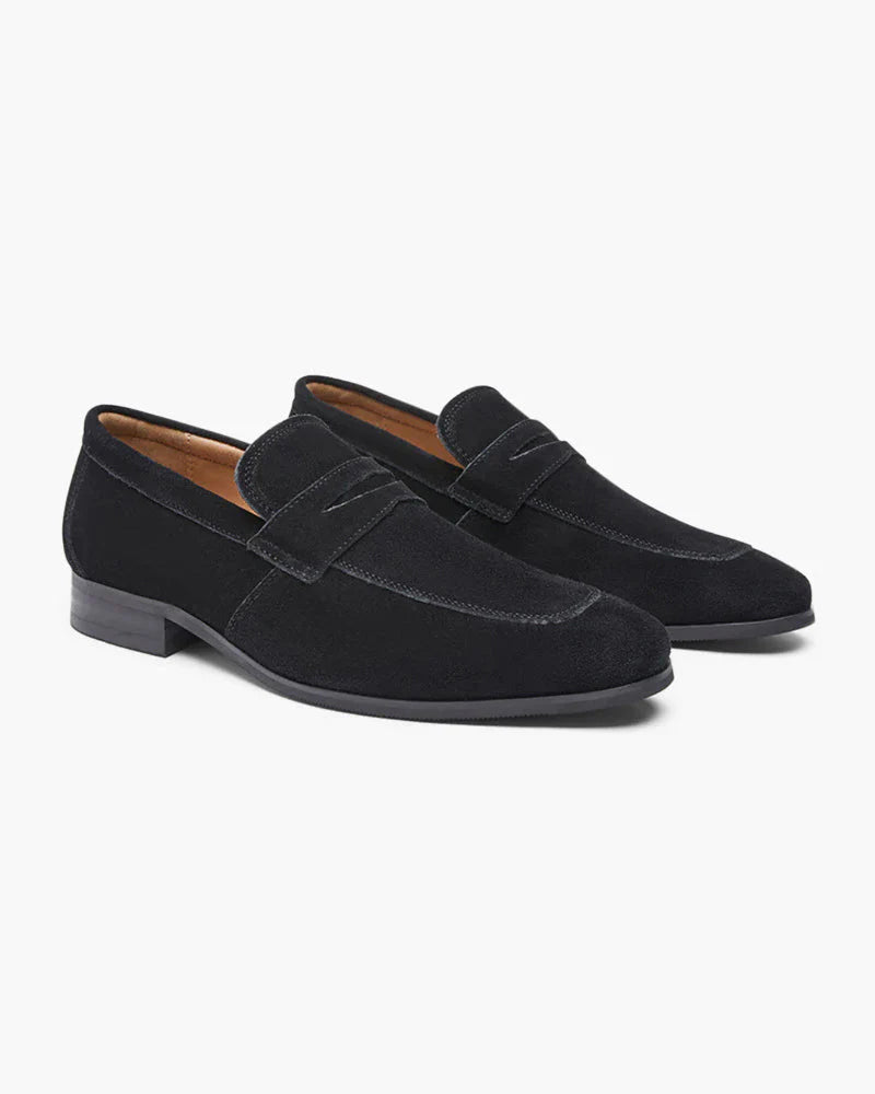 ZENV Suede Penny Loafers