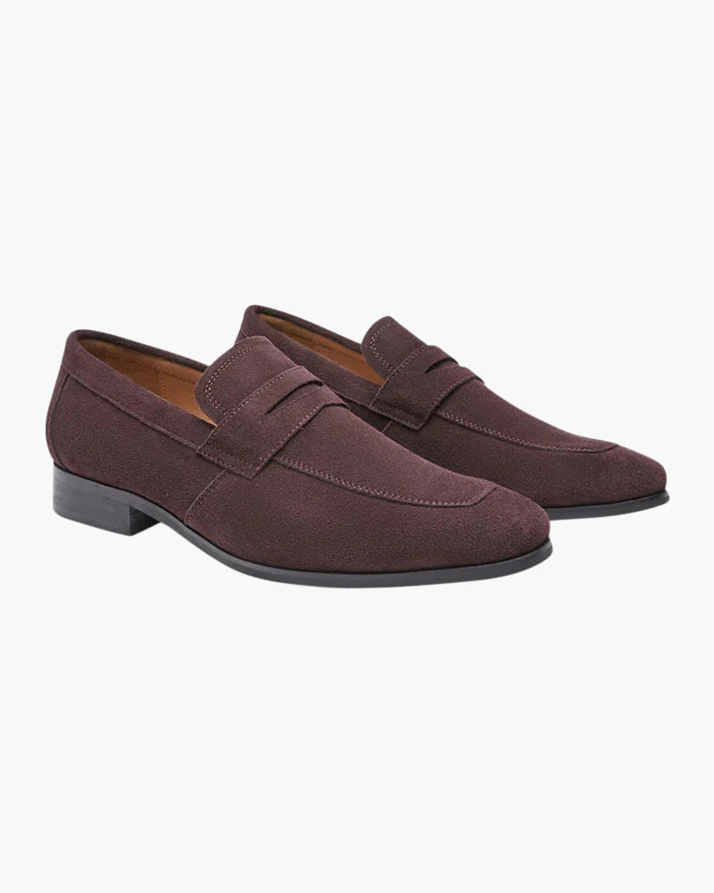 ZENV Suede Penny Loafers