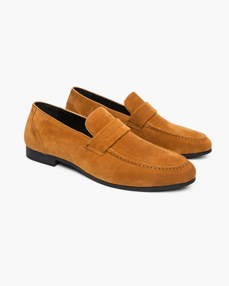ZENV Suede Penny Loafers