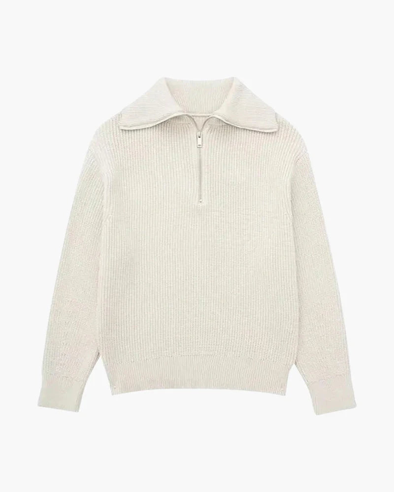Striped Zip Up Sweater