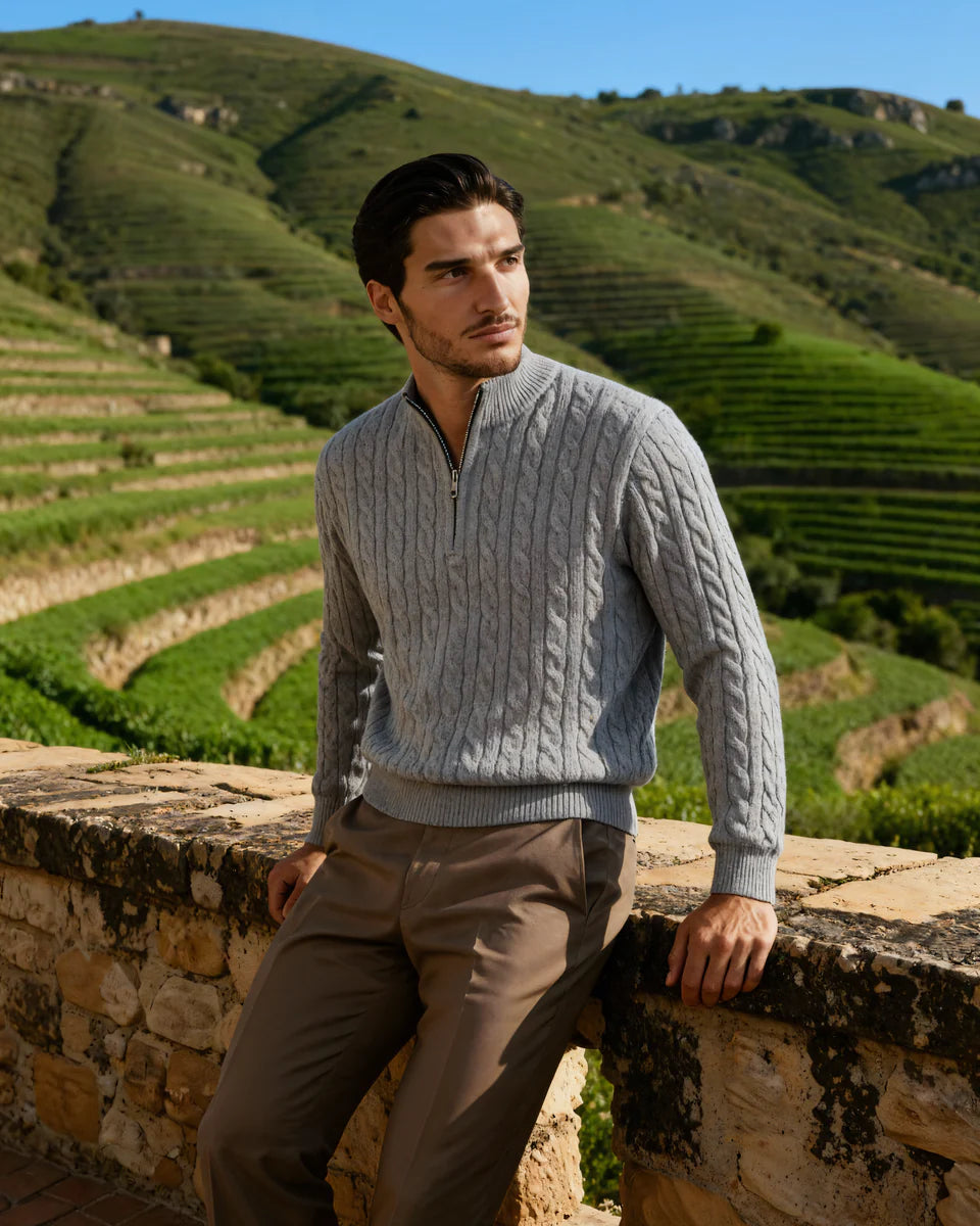 Cashmere Woven Half Zip